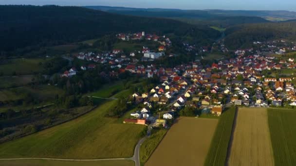 Luchtfoto Rond Stad Aach Duitsland Dicht Bij Het Bodenmeer Een — Stockvideo