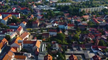 Yazın güneşli bir günde Doğu Almanya 'da Beeskow şehrinin havası. 