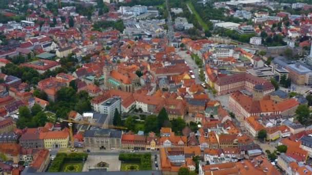 Widok Powietrza Miasto Bayreuth Bawarii Niemcy Pochmurny Dzień Lecie — Wideo stockowe