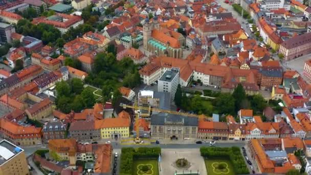 Vista Aérea Ciudad Bayreuth Baviera Alemania Día Nublado Verano — Vídeo de stock