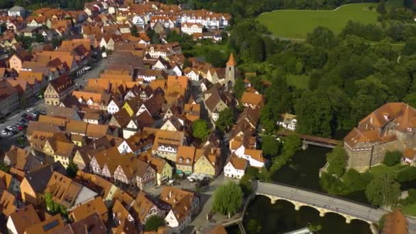 Yazın Bulutlu Bir Günde Almanya Nın Bavyera Kentindeki Lauf Der — Stok video
