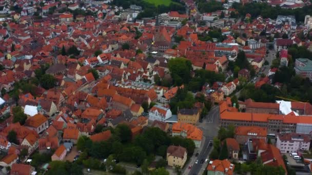 Vue Aérienne Ville Schwabach Allemagne Par Une Journée Nuageuse Été — Video
