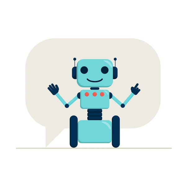 Düz vektör çizimi: sohbet robotu kavramı. Servis logosunu destekle.