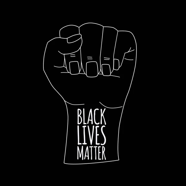 Vektorillustration: Schwarze Leben sind wichtig. Menschliche Hand. — Stockvektor
