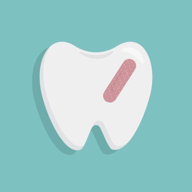 Düz vektör çizimi: alçılı diş