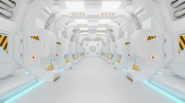 Uzay gemisi Koridoru, hareket eden bir uzay gemisinin içini gösteren bir stok hareketi grafik videosudur. POV koridor boyunca ilerliyor. 3B görüntüleme