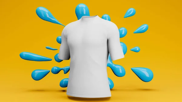 シャツのモックアップセット Tシャツテンプレートブランディング 3Dレンダリング カラー背景のための — ストック写真