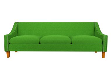 Grafiklerde, fotoğraf düzenlemelerinde, kanepelerde, çeşitli renklerde, kırmızı, siyah, yeşil ve diğer renklerde kullanılmak üzere beyaz arka planda bulunan yeşil kanepe ve sandalye kumaşı. İç dekorasyon için beyaz arkaplanı düzenlemek kolaydır - İllüstrasyon