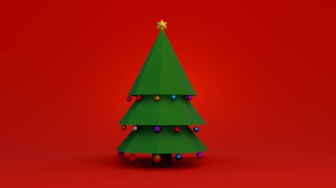 Soyut noel arkaplanı 3 boyutlu birçok nesne Noel ağacı hediye kutusu kardan adam metalik altın top, yeni yıl tatili konsepti