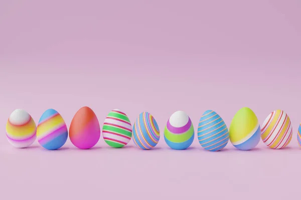 Fondo Colorido Huevos Pascua Para Día Pascua Imagen — Foto de Stock