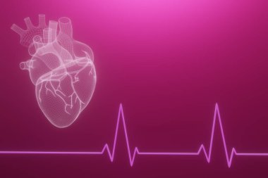 3 boyutlu geniş çerçeveli kalpler izole edilmiş beyaz arkaplanlar, soyut Kalp simgesi çizgiler ve üçgenler, mavi arkaplan üzerindeki ağı birbirine bağlayan noktalar