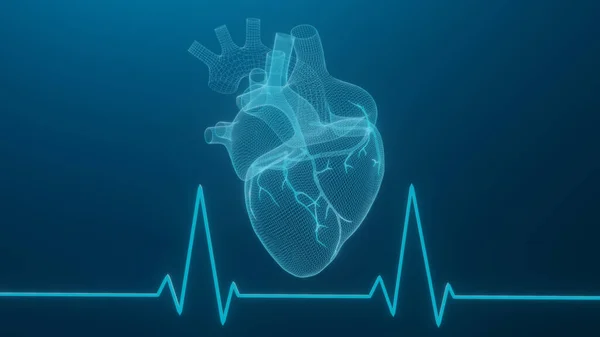 3 boyutlu geniş çerçeveli kalpler izole edilmiş beyaz arkaplanlar, soyut Kalp simgesi çizgiler ve üçgenler, mavi arkaplan üzerindeki ağ bağlantısını gösteren noktalar, 3d görüntüleme