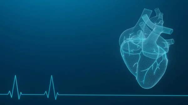 3 boyutlu geniş çerçeveli kalpler izole edilmiş beyaz arkaplanlar, soyut Kalp simgesi çizgiler ve üçgenler, mavi arkaplan üzerindeki ağ bağlantısını gösteren noktalar, 3d görüntüleme