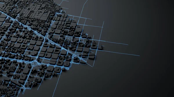 Одного Мегаполиса Концепции Урбанистических Футуристических Технологий Оригинальная Рендеринг — стоковое фото