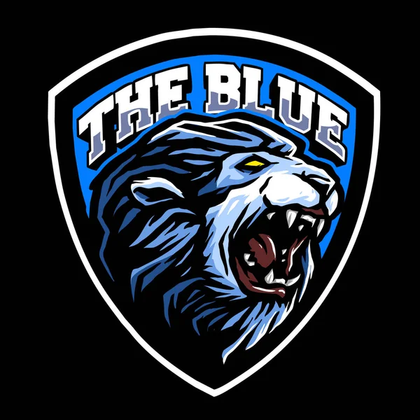 Logo Lion Bleu — Image vectorielle