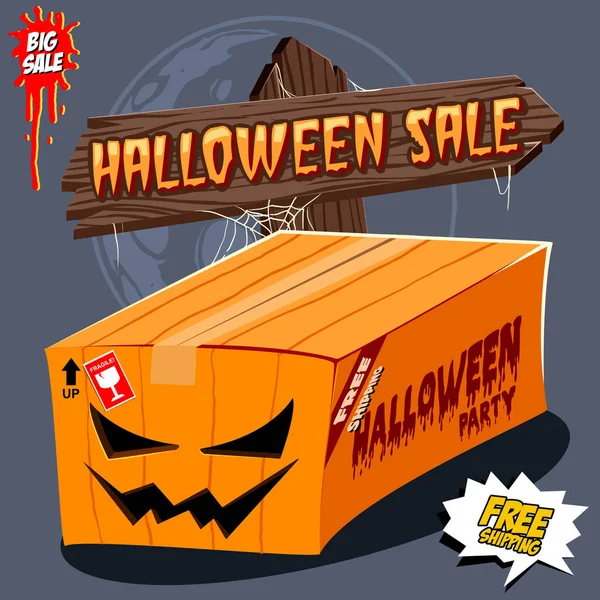Venta Halloween Vector Promoción Adecuado Para Promoción Sesión Halloween — Vector de stock