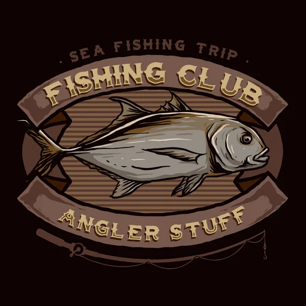 Vector Insignia Del Club Pesca — Archivo Imágenes Vectoriales