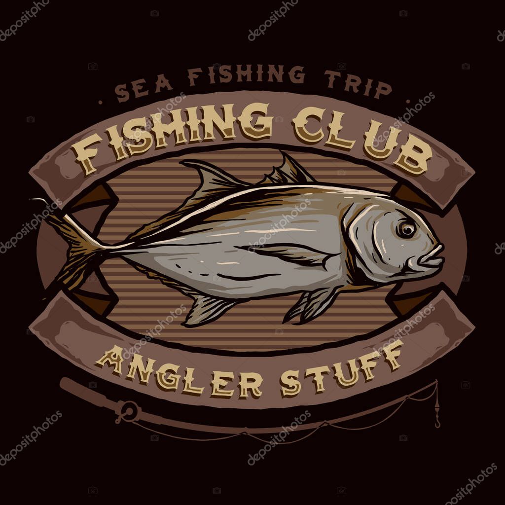 Vector of fishing club logo badge