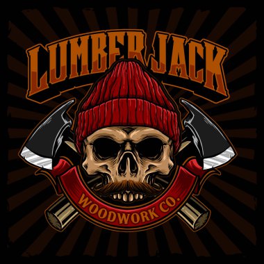 Baltalı oduncu adamın vektörü