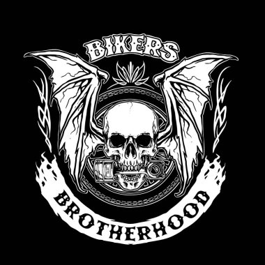 kafatası motorcusu piston ve yarasa kanatlı