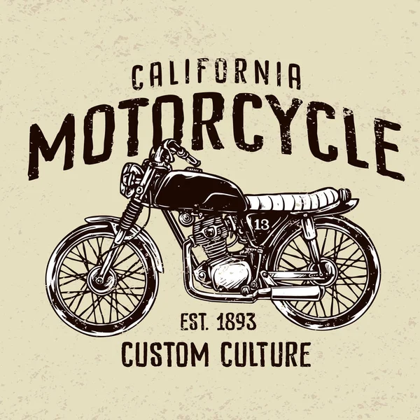 Vector Custom Vintage Motorcycle Garage — Stock Vector