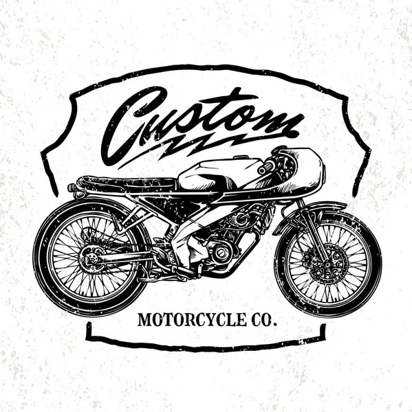 Vetor Design Crachá Motocicleta Personalizado Vintage — Vetor de Stock