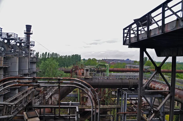 Πρώην Βιομηχανία Στο Duisburg Γερμανία Υψικαμίνους — Φωτογραφία Αρχείου