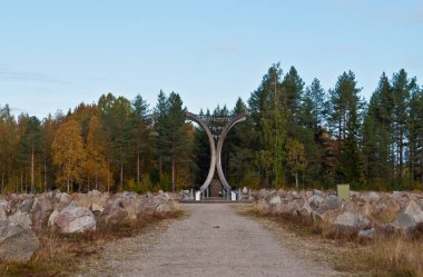 Suomussalmi, Finlandiya yakınlarındaki Kış Savaşı Anıtı.