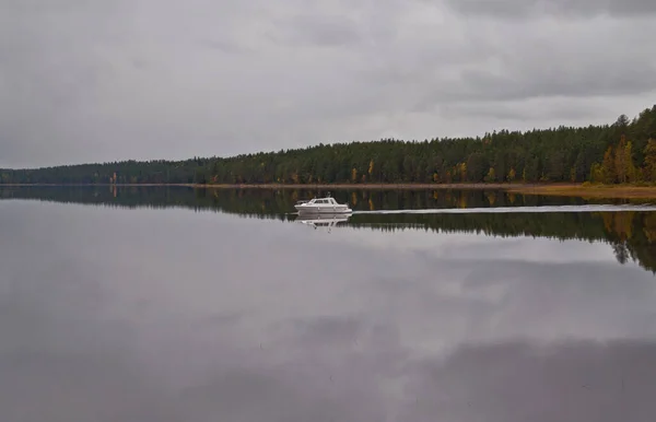 Båt Sjö Kuhmo Finland — Stockfoto
