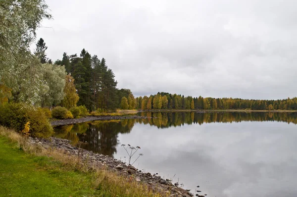 Lago Cidade Kuhmo Finlândia — Fotografia de Stock