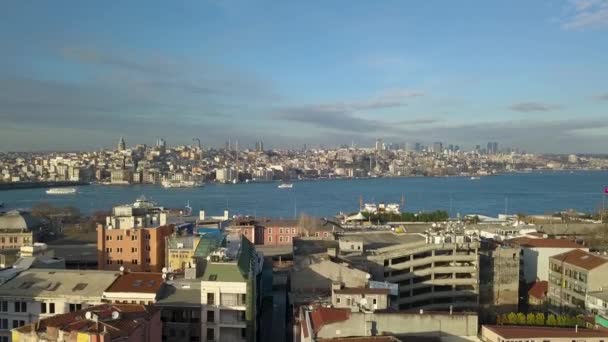 Vue Aérienne d'Istanbul, Turquie. Détroit de Bosphore et édifices résidentiels — Video