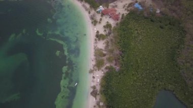Rosario Adaları Takımadaları, Kolombiya 'daki Tropikal Plajın Birdseye Aerial View