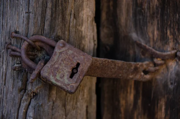 an old rusty lock, antique, damaged