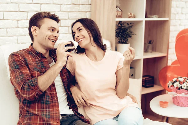 Casal Bonito Juntos Dia Dos Namorados Amem Conceito Férias Românticas — Fotografia de Stock