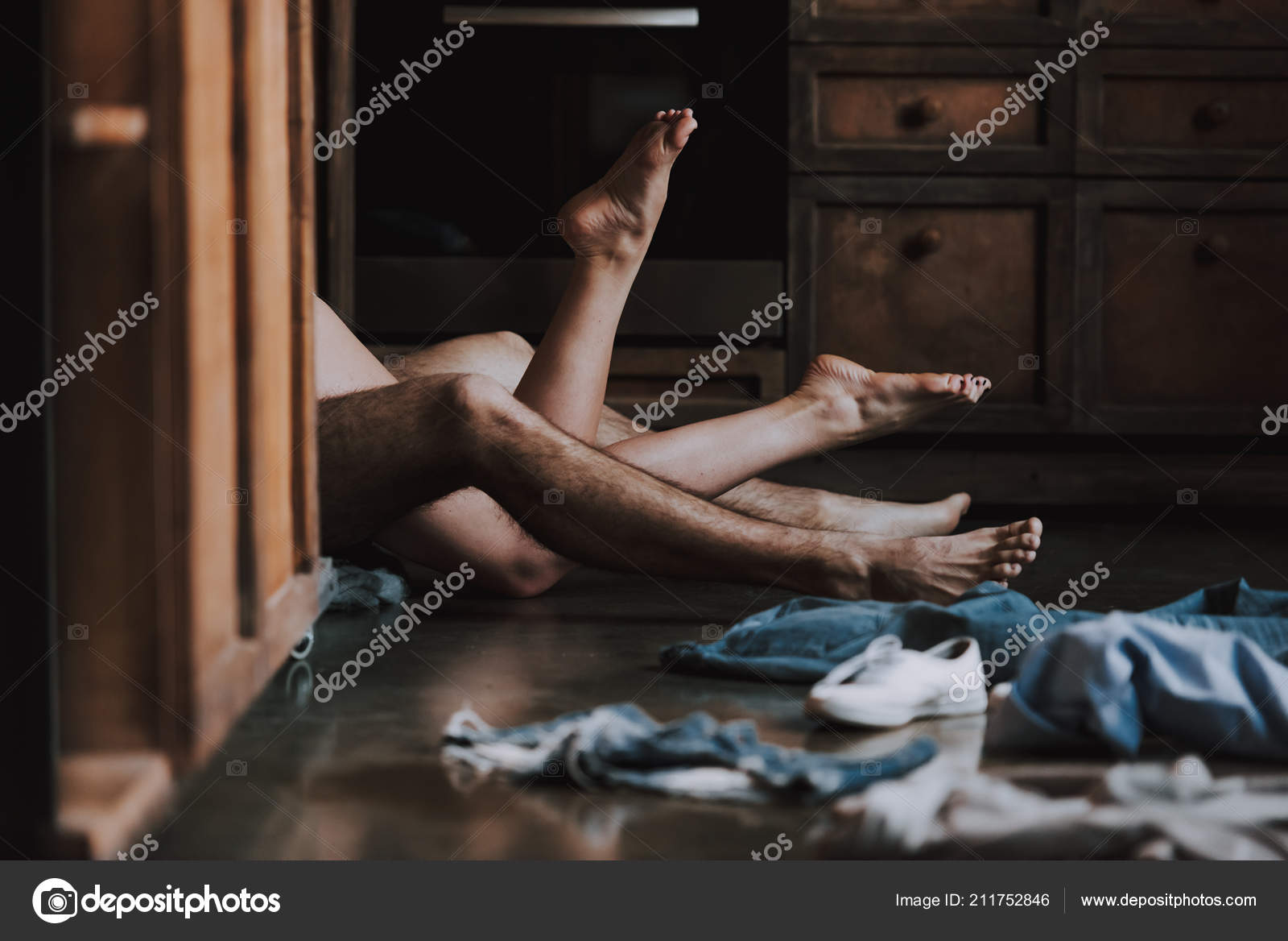 Attractive Passionate Couple Having Sex Kitchen Man Woman Lying Floor Stock Photo by ©vadimphoto1@gmail 211752846 photo pic