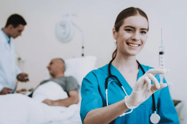 Dottore Con Infermiera Ospedale Dottore Paziente Clinica Paziente Diagnosi Ospedale — Foto Stock