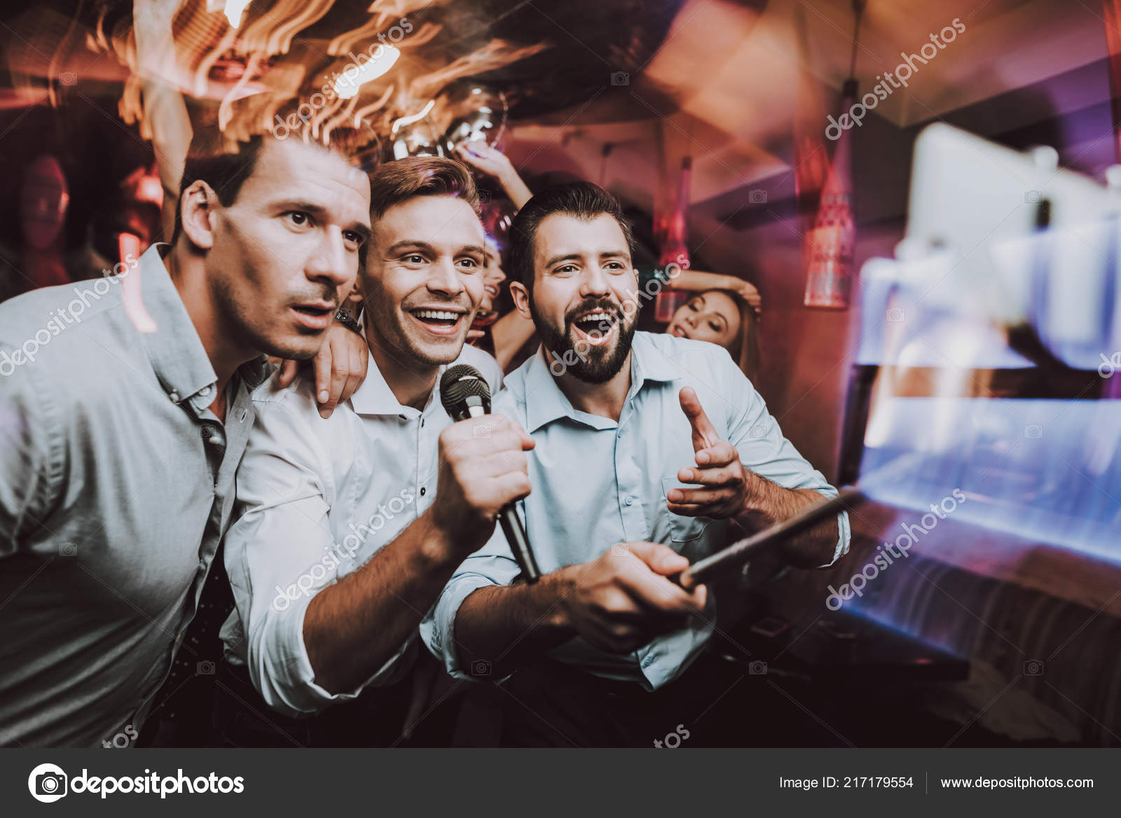 Young People Dance Club Sing Microphone Nightclub Party Maker Birthday  Stock Photo by ©vadimphoto1@ 217179554