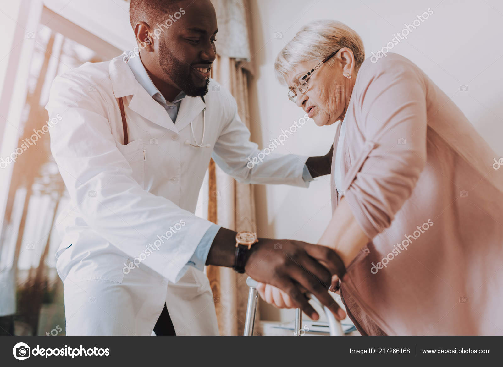 Elderly Patient Headaches Doctor Helps Get Sick Pressure Men Papers