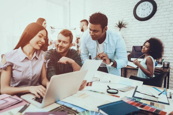 Generer Idea Landskap Designere Gruppe Samarbeid Designere Forskjellige Løp Prosjekt – stockfoto