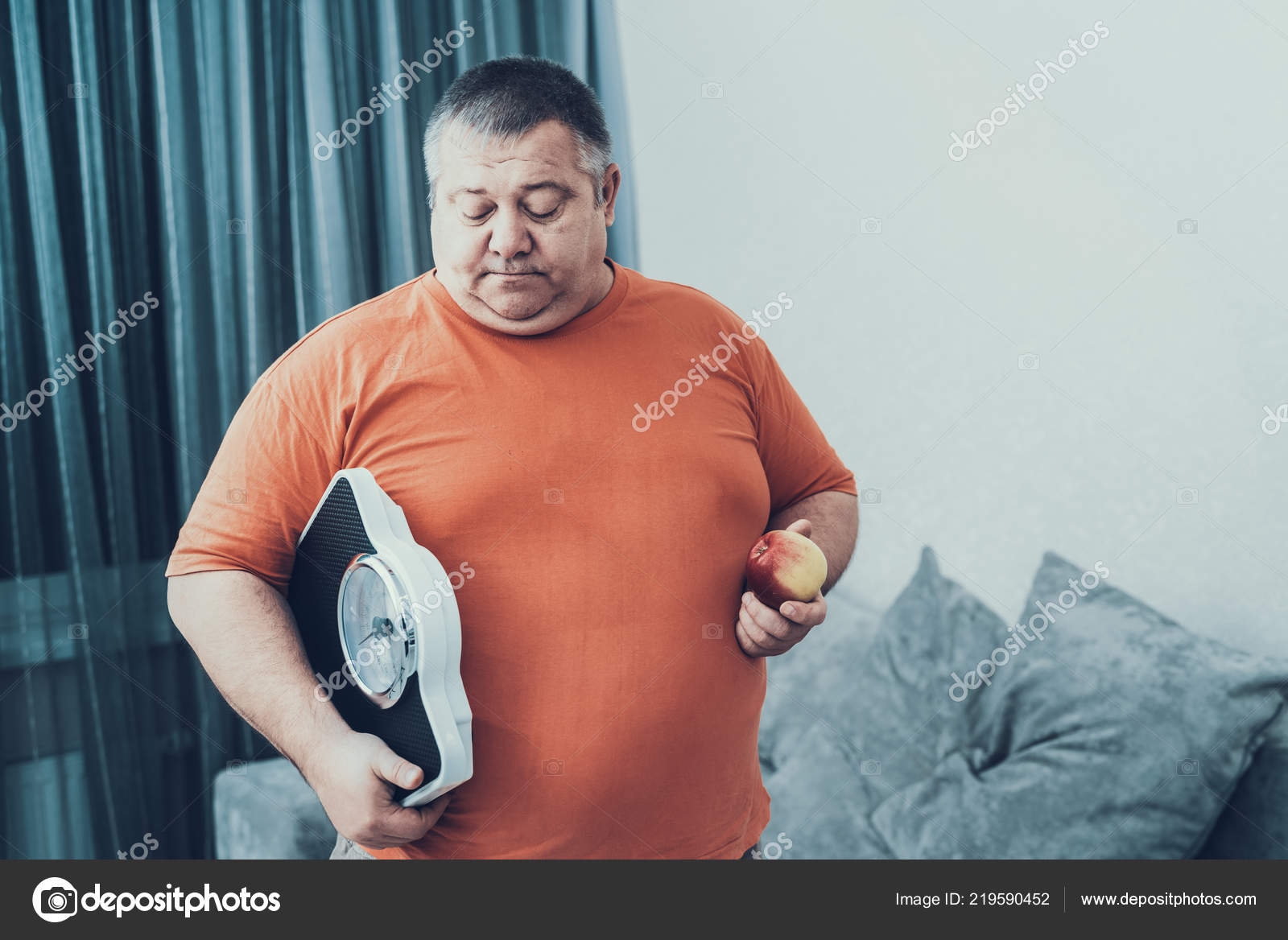 Sad fat man