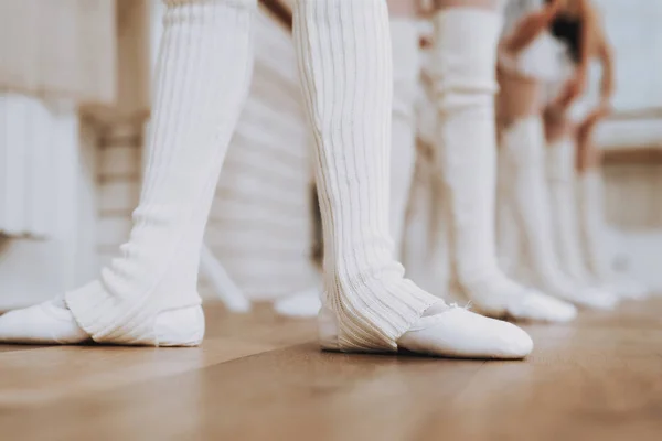 Ballet Training Group Young Girls Indoors Classical Ballet Girl Balerina — Stock Photo, Image