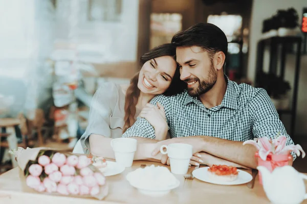Happy Family Happy Time Together Girlfriends Man Smile Together Romantic — Stock Photo, Image