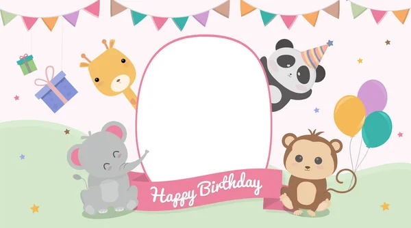 Happy Birthday Card Design Векторная Иллюстрация Открытка День Рождения — стоковый вектор