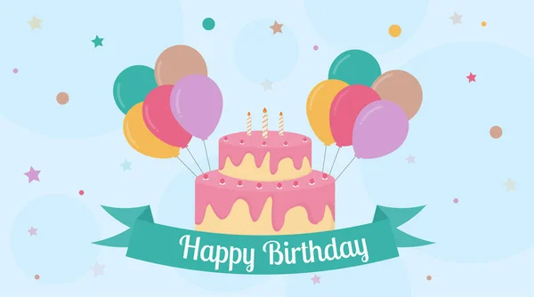 Mutlu yıllar el yazmaları ve renkli parti unsurları, kartpostal, davetiye, kutlama, mutlu yıllar vektör kartı