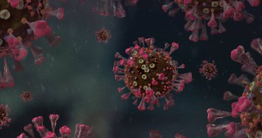 COVID-19 Corona VIrus mikroskop altında 3d illüstrasyon