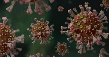 COVID-19 Corona VIrus mikroskop altında 3d illüstrasyon
