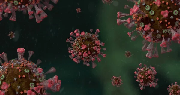 COVID-19 Corona VIrus mikroskop altında 3d illüstrasyon