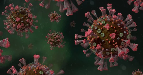 COVID-19 Corona VIrus mikroskop altında 3d illüstrasyon