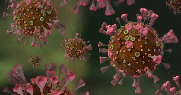 COVID-19 Corona VIrus mikroskop altında 3d illüstrasyon