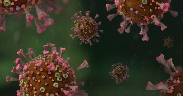 COVID-19 Corona VIrus mikroskop altında 3d illüstrasyon
